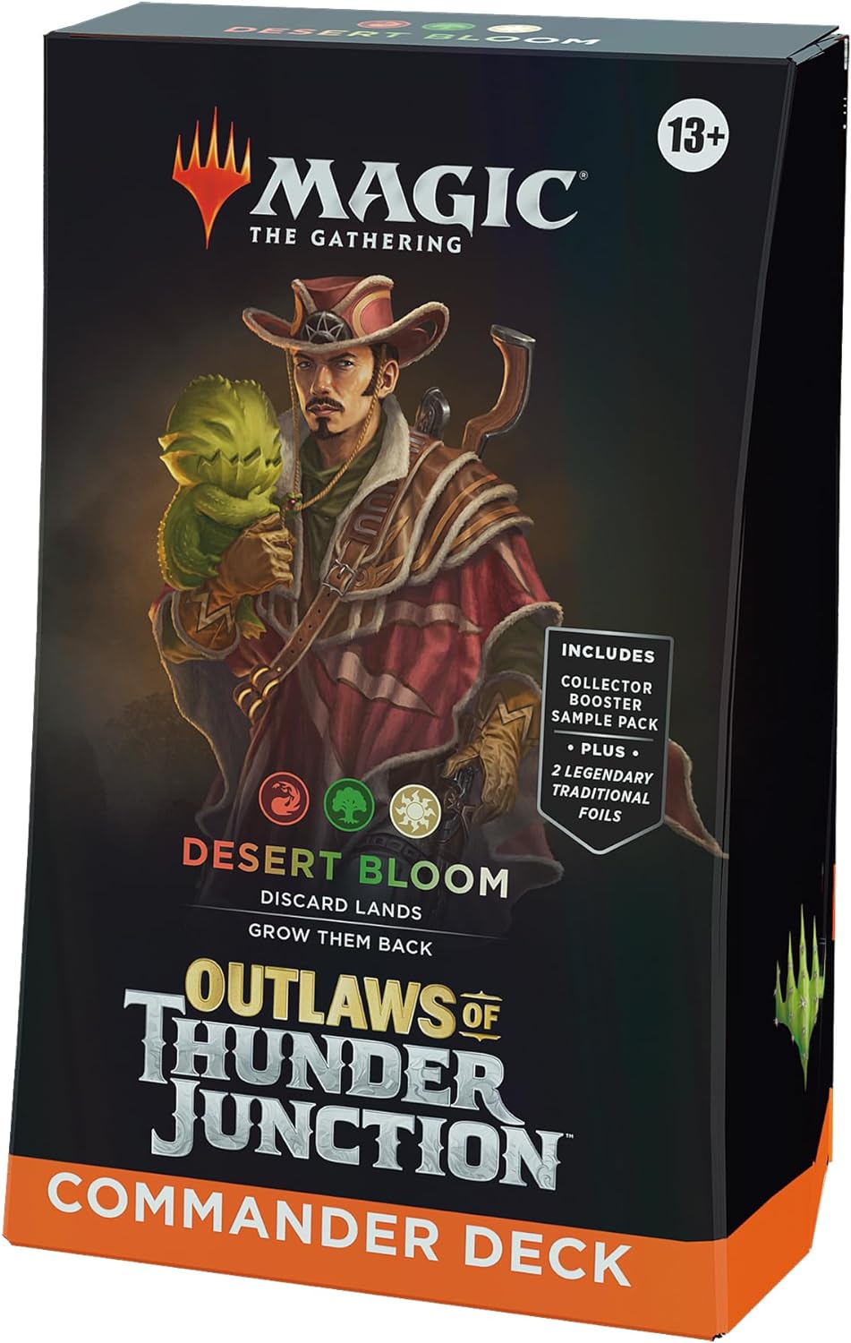 Sealed Magic: The Gathering Outlaws of Thunder Junction Commander Deck - Desert Bloom (100-Card Deck, 2-Card Collector