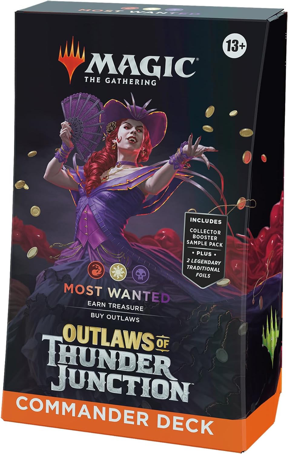 Magic: The Gathering Outlaws of Thunder Junction Commander Deck - Most Wanted (100-Card Deck, 2-Card Collector Booster Sample Pack + Accessories), Trading Cards made by Magic The Gathering. Exit 23 Games 