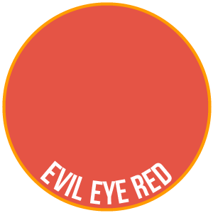 Pot of Two Thin Coats Evil Eye Red, a UK-made acrylic miniature paint
