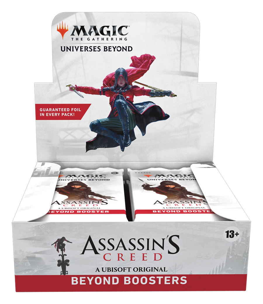 Magic: The Gathering - Assassin’s Creed Beyond Booster Box | 24 Beyond Boosters (7 Cards in Each Pack),  made by Magic The Gathering. Exit 23 Games 