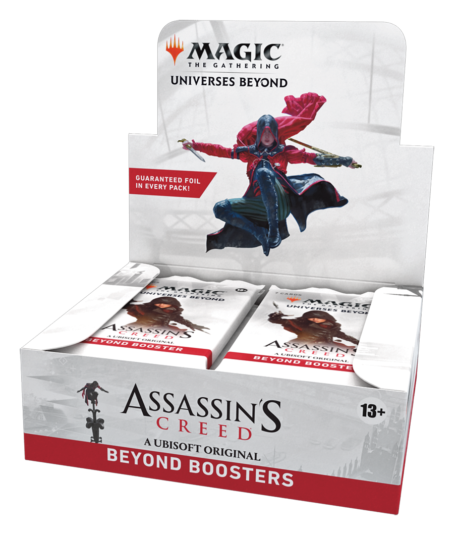 Magic: The Gathering - Assassin’s Creed Beyond Booster Box | 24 Beyond Boosters (7 Cards in Each Pack),  made by Magic The Gathering. Exit 23 Games 