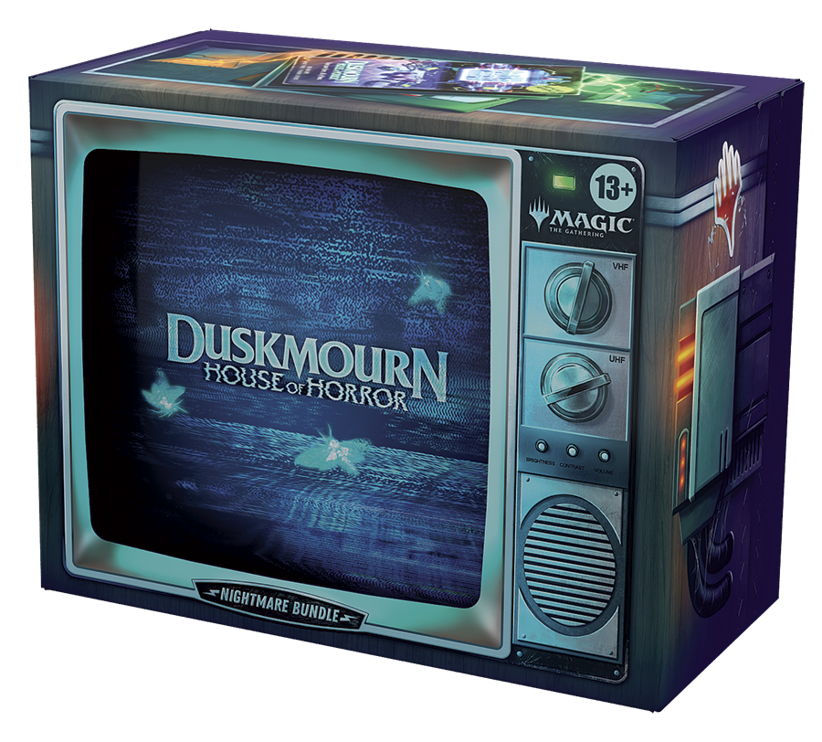 Magic: The Gathering Duskmourn: House of Horror Nightmare Bundle - 2 Collector Boosters, 6 Play Boosters, 20 Full-Art Lands, 2 Promo Cards + Exclusive Horror-Themed Accessories