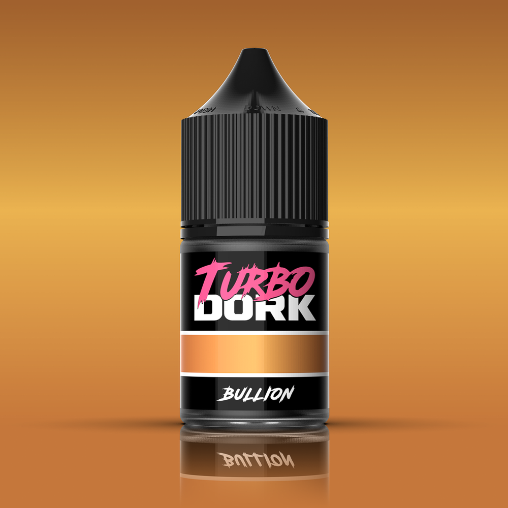 Bottle of Turbo Dork Bullion Metallic Acrylic Paint metallic paint for miniatures