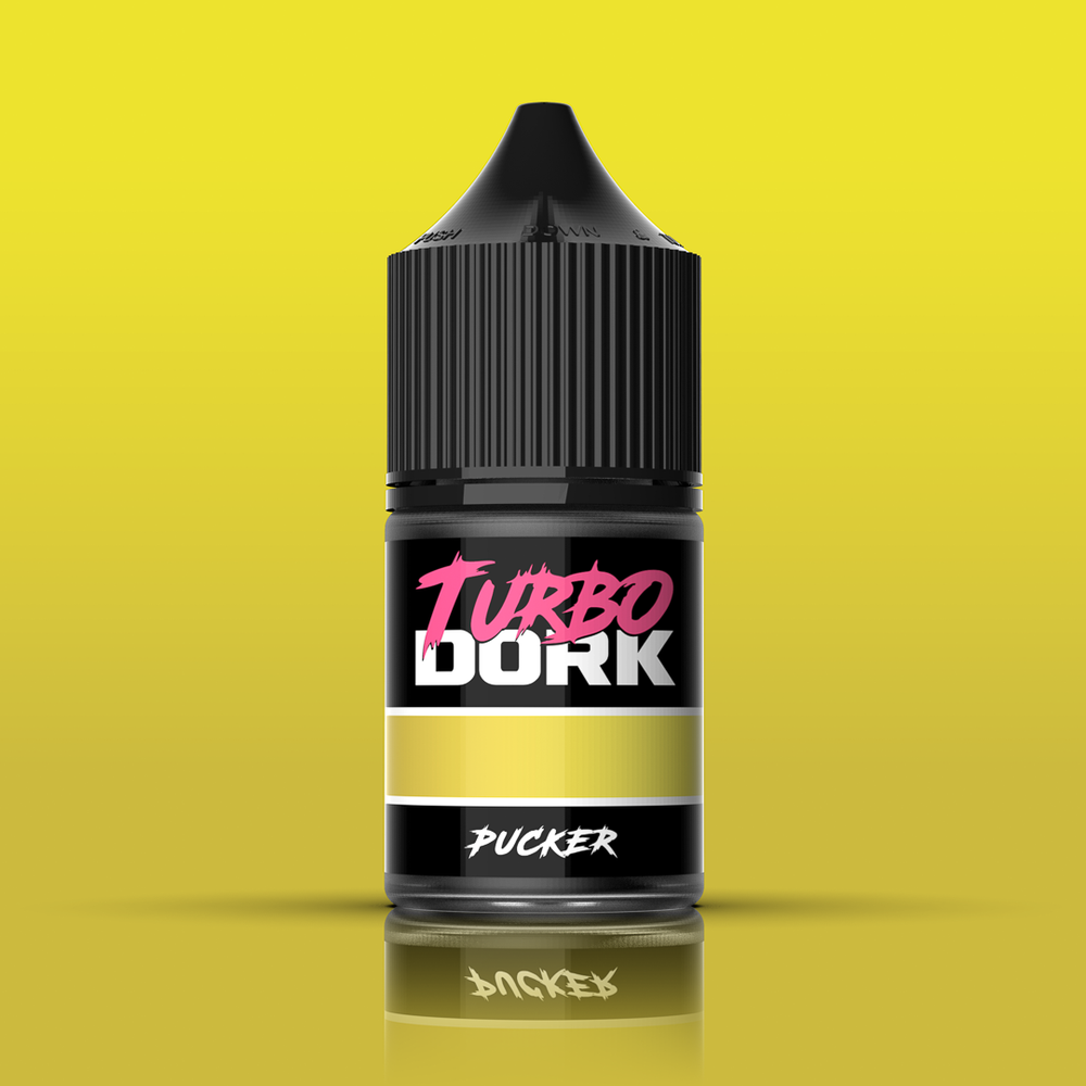 Bottle of Turbo Dork Pucker Metallic Acrylic Paint metallic paint for miniatures