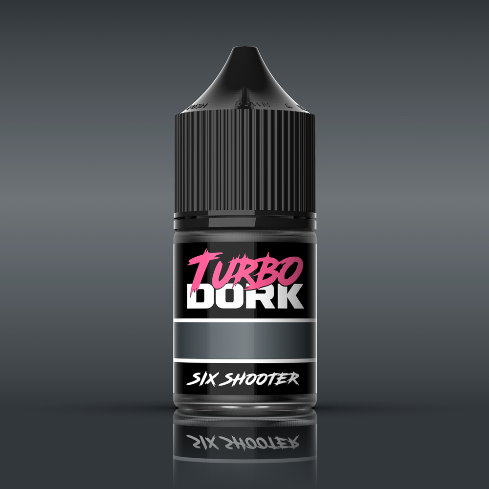 Bottle of Turbo Dork Six Shooter Metallic Acrylic Paint metallic paint for miniatures