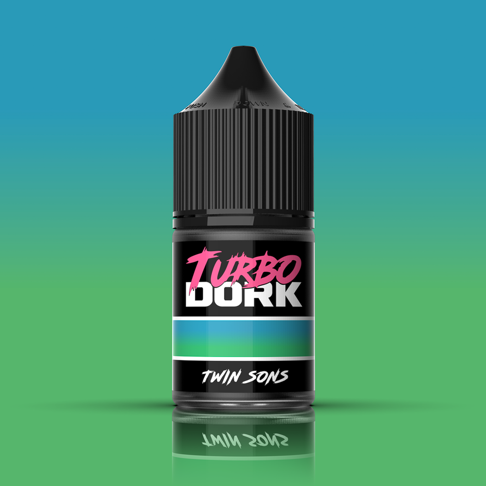 Bottle of Turbo Dork Twin Sons Turboshift Acrylic Paint Zenishift colour-shift paint for miniatures