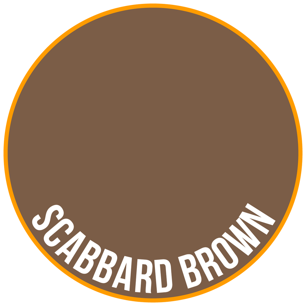 Pot of Two Thin Coats SCABBARD BROWN, a UK-made acrylic miniature paint
