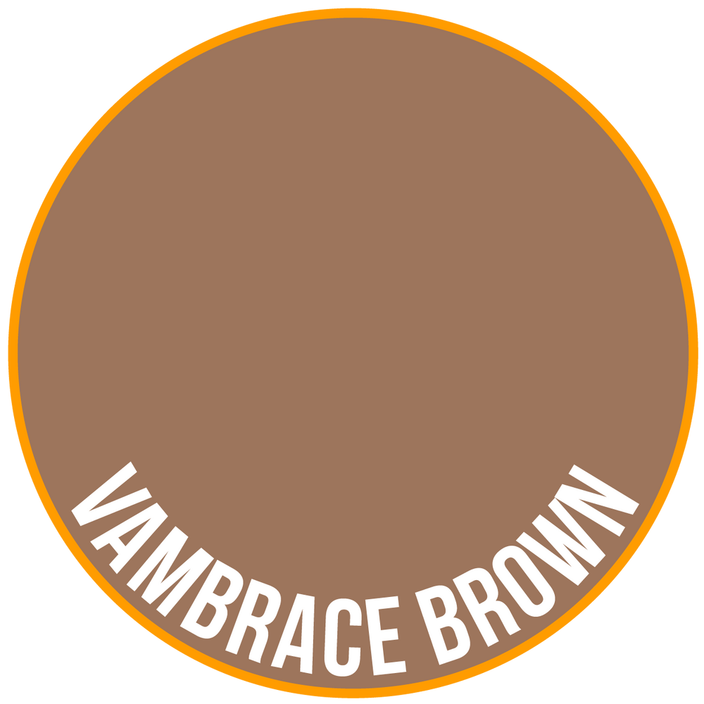 Pot of Two Thin Coats VAMBRACE BROWN, a UK-made acrylic miniature paint