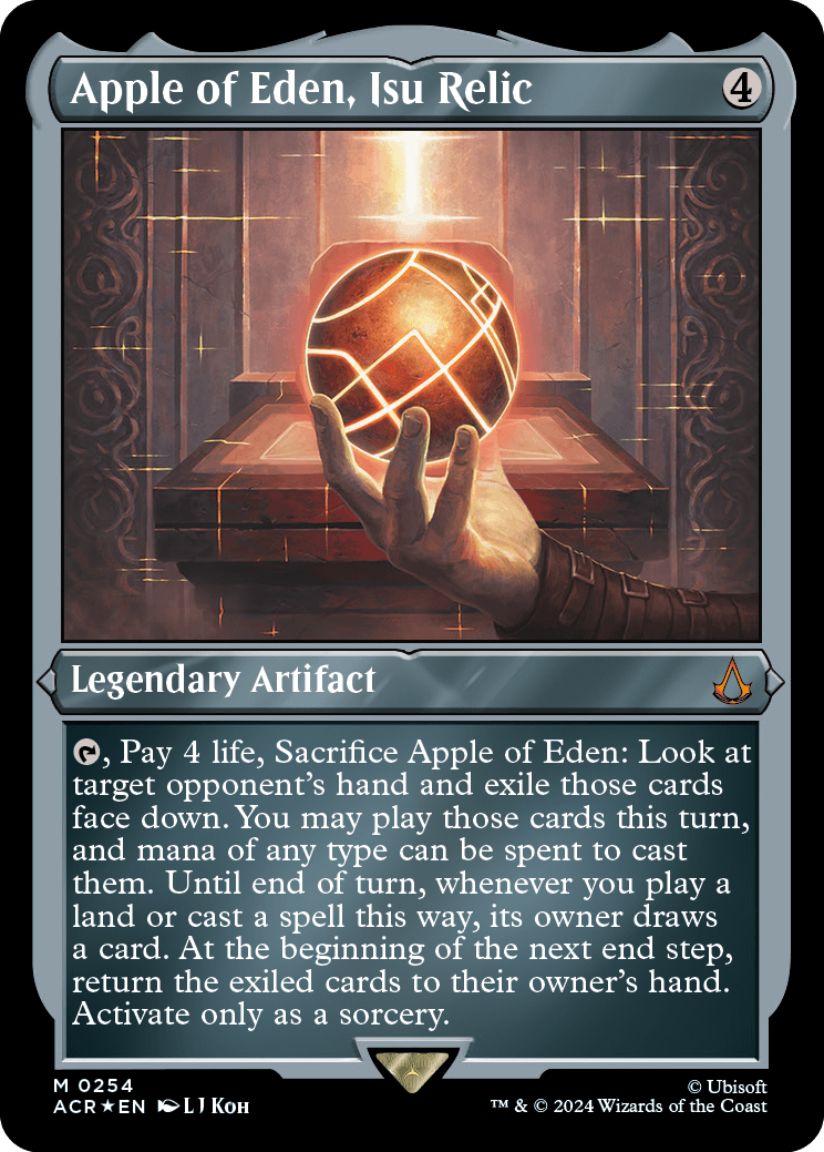 Apple of Eden, Isu Relic, Single Card made by Magic The Gathering. Exit 23 Games 