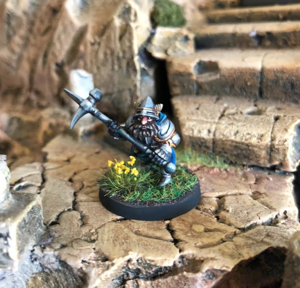 Gnome Battlesmith with Character Card and Upgrade Card. Miniature Metal King Studio Exit 23 Games Gnome Battlesmith with Character Card and Upgrade Card.