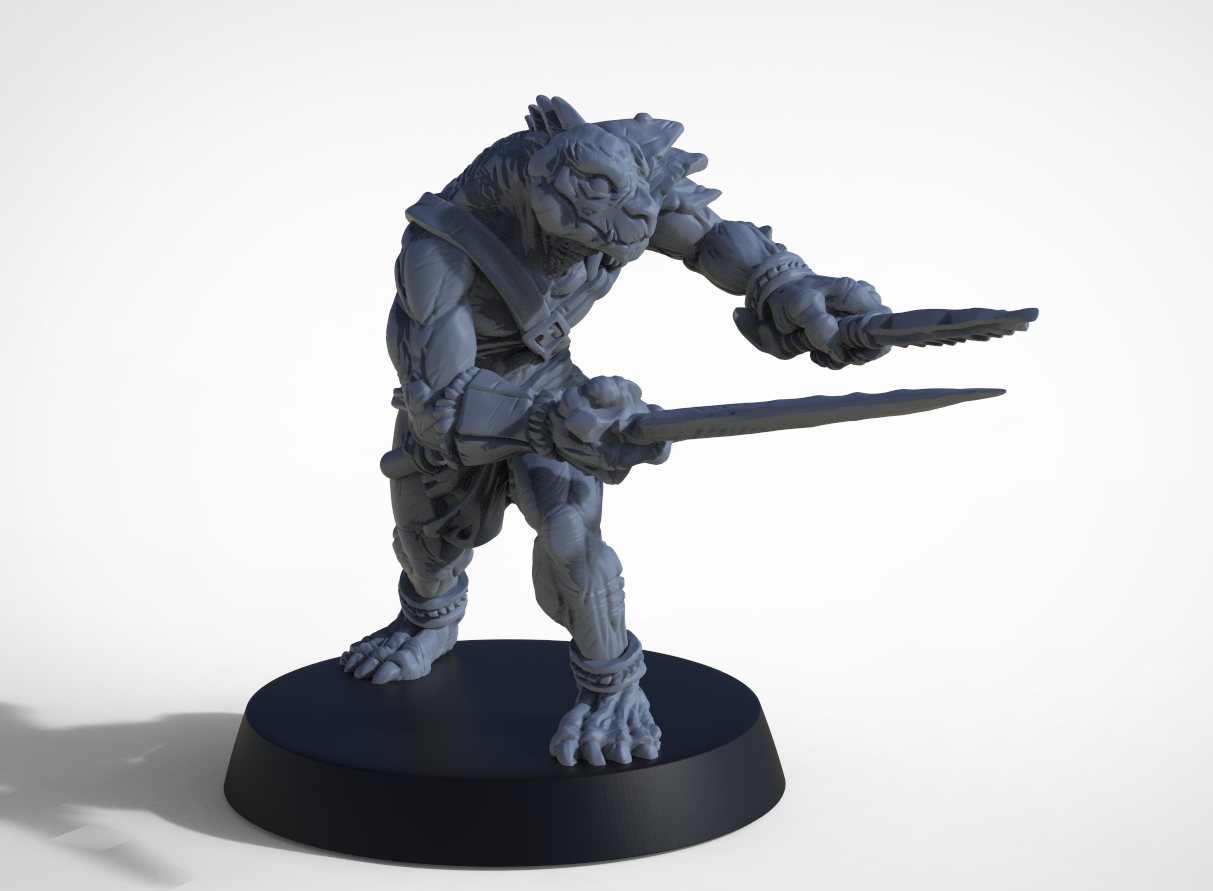 Iguan Assassin Miniature Metal King Studio Exit 23 Games Iguan Assassin