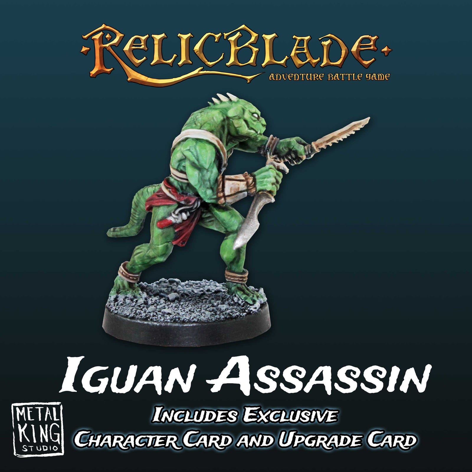 Iguan Assassin Miniature Metal King Studio Exit 23 Games Iguan Assassin