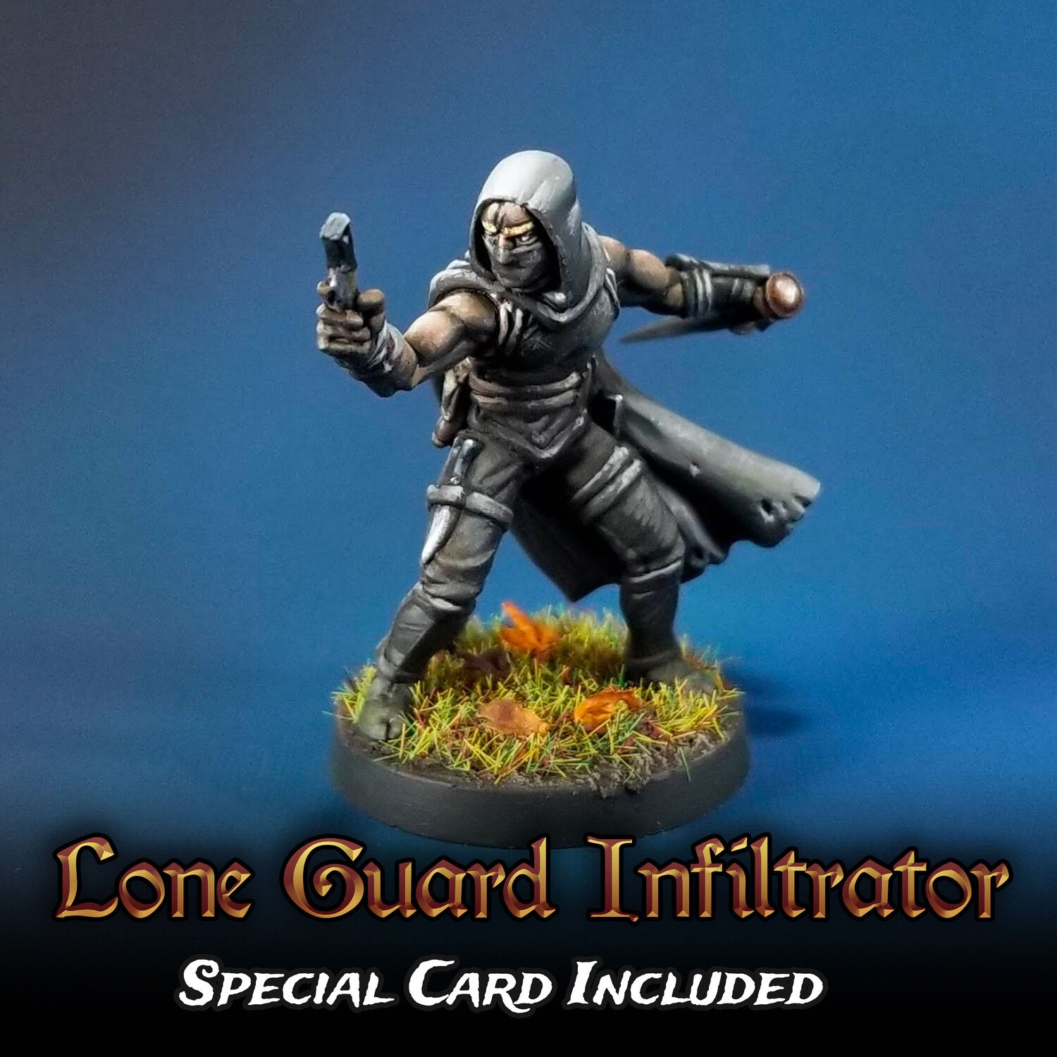 Lone Guard Infiltrator Miniature Metal King Studio Exit 23 Games Lone Guard Infiltrator