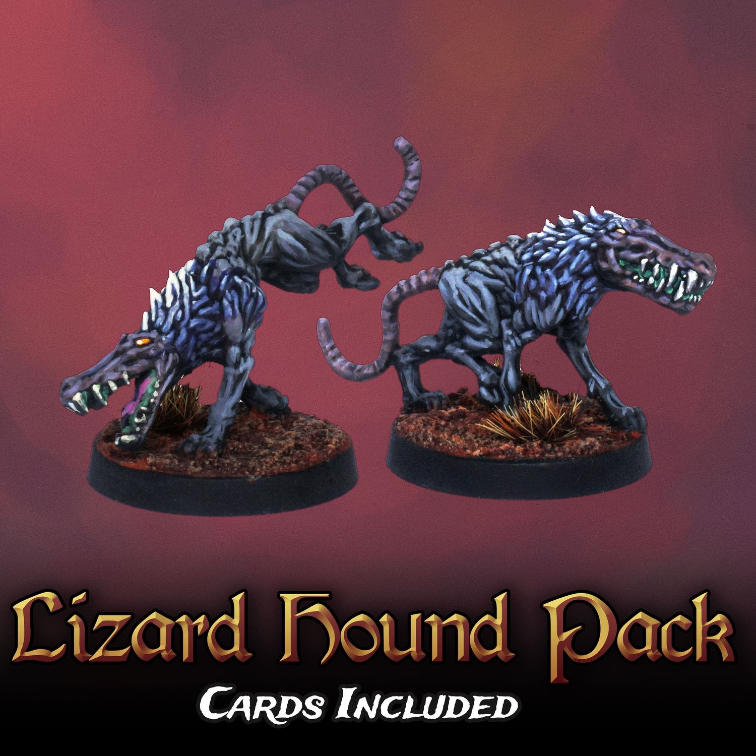 Lizard Hound Pack Miniature Metal King Studio Exit 23 Games Lizard Hound Pack