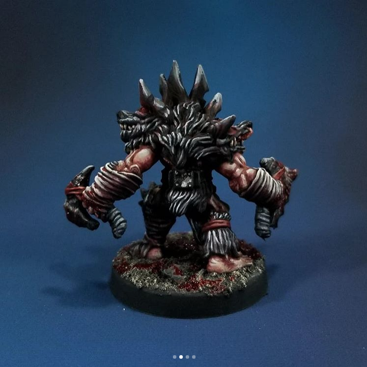 Hellhound Berserker Miniature Metal King Studio Exit 23 Games Hellhound Berserker