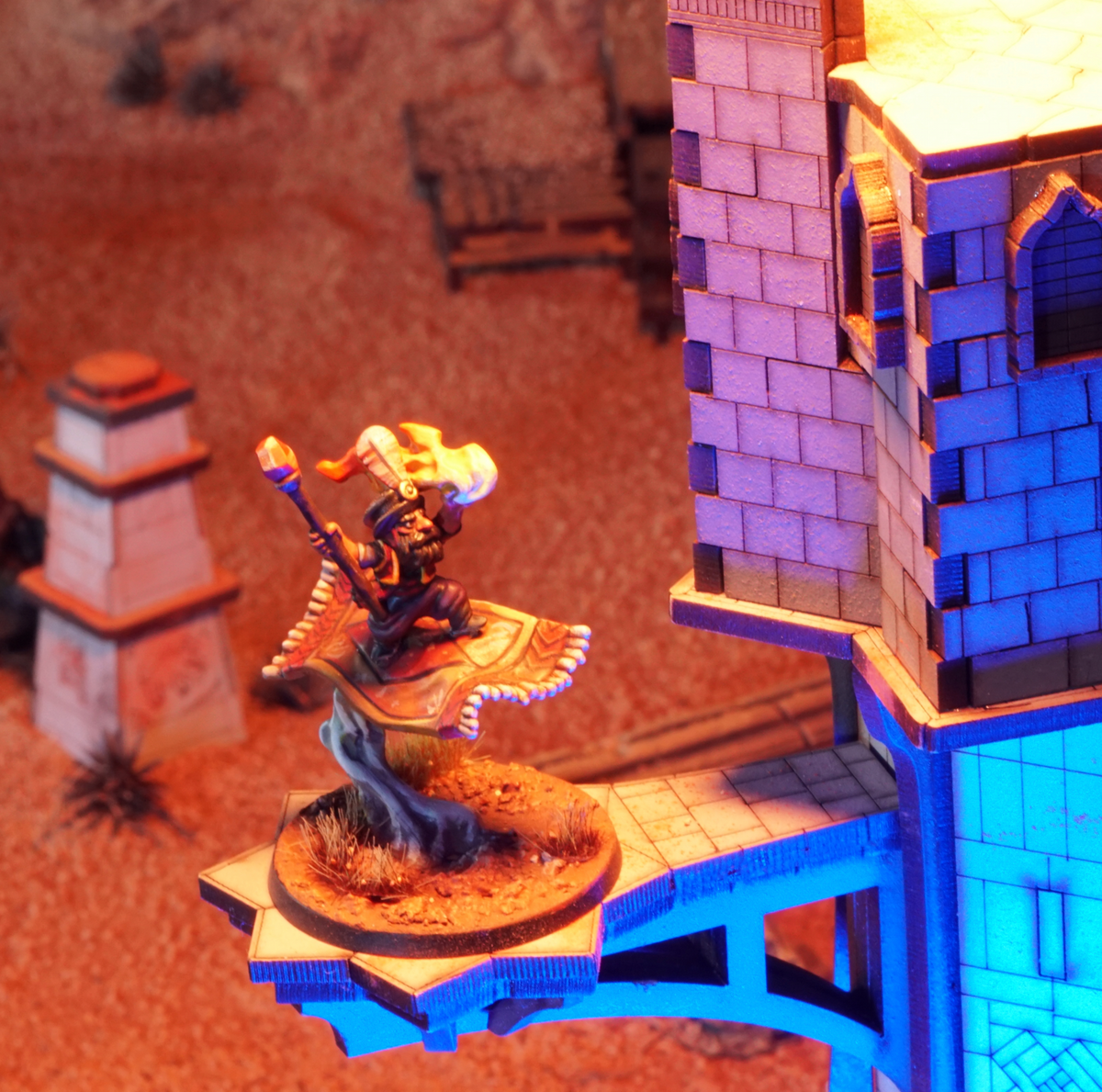 Gnome Magister on Magic Carpet Miniature Metal King Studio Exit 23 Games Gnome Magister on Magic Carpet