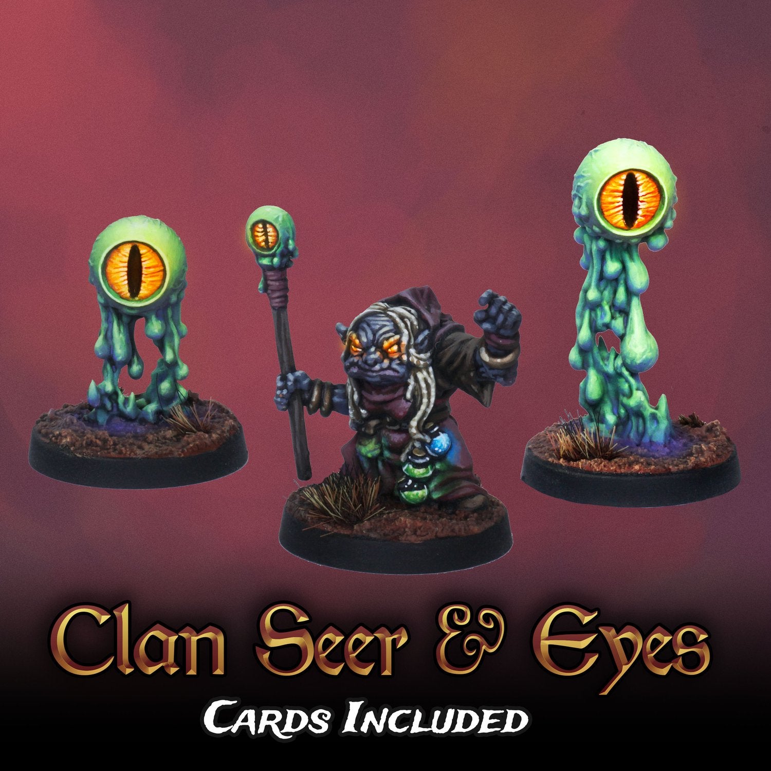Clan Seer with Eyes of Augaroth Miniature Metal King Studio Exit 23 Games Clan Seer with Eyes of Augaroth