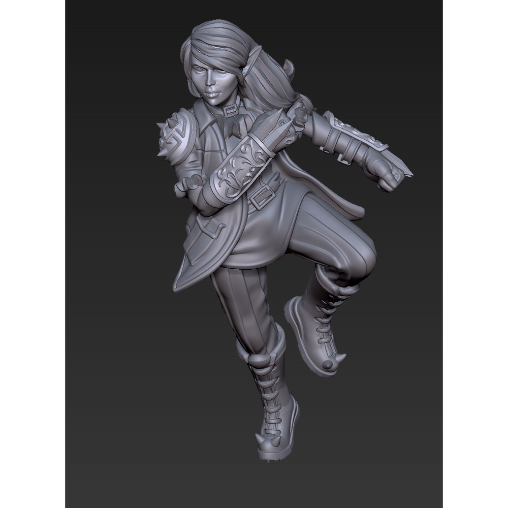 Exit 23 Games Rose the Elf, an unpainted fantasy football miniature